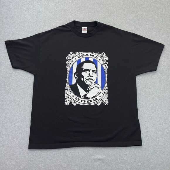 2008 Barrack Obama Presidential Campaign T-Shirt Mens 2XL Alstyle Tag Rare Y2K - Picture 2 of 7
